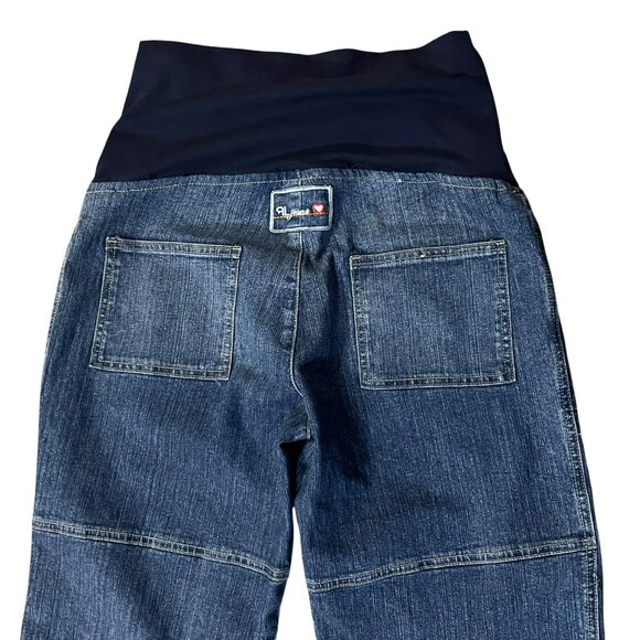 Vintage Ramilee Maternity Cargo Jeans Size 3 M/L 10/12? Stretch Denim Blue Used - Picture 6 of 16